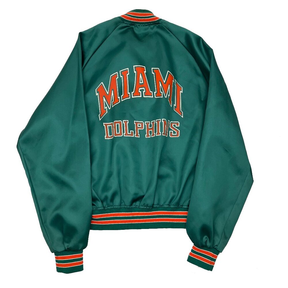 Miami Dolphins Football Chalk Line Unlined Vintage Jacket Mens L
